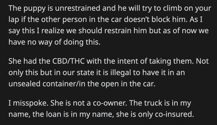 He also spoke of how the puppy is a safety issue as well and how the gummies could land her in a lot of trouble in their state
