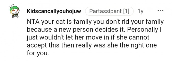 I would not just let her move in