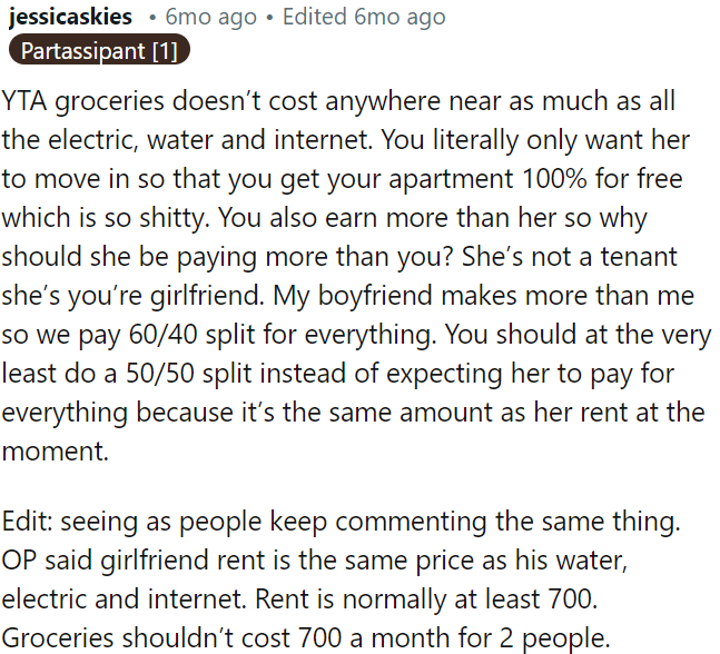 Man Invites Girlfriend To Move In To Cut Costs, She Assumes Free