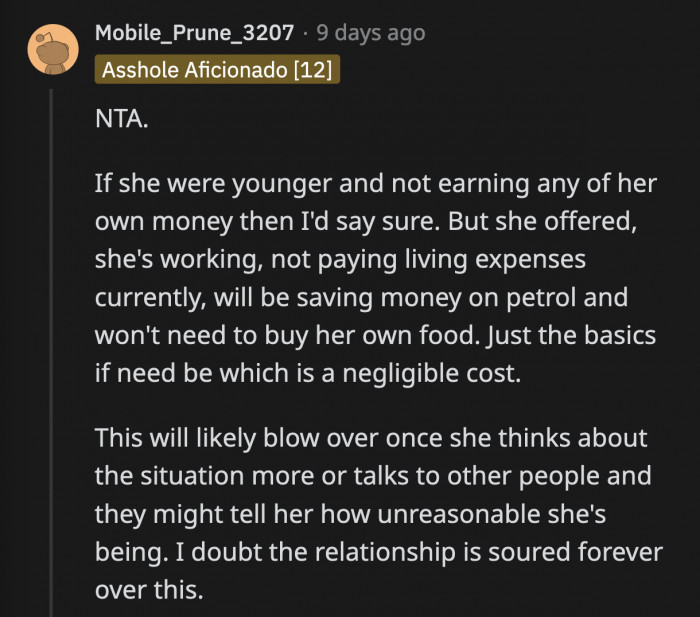 She will definitely sulk for a while, but if they approach the misunderstanding carefully, OP doesn't have to worry about permanently changing their relationship