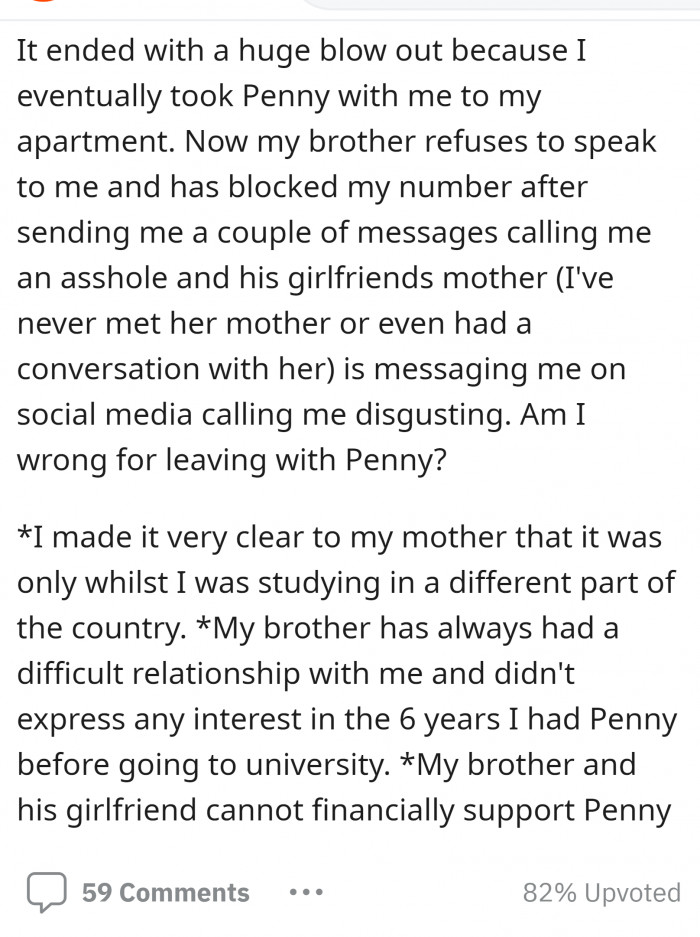 2. OP explained why she had to take her dog.