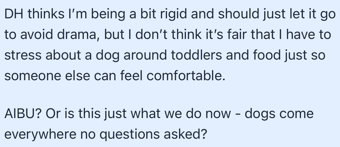 Her husband thinks she’s being too harsh