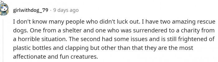 Not many people with bad experiences