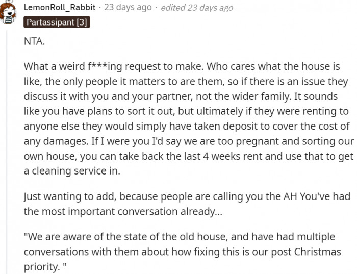 Redditors Didn't Have Time To Fix Her Mom's House She Was Renting