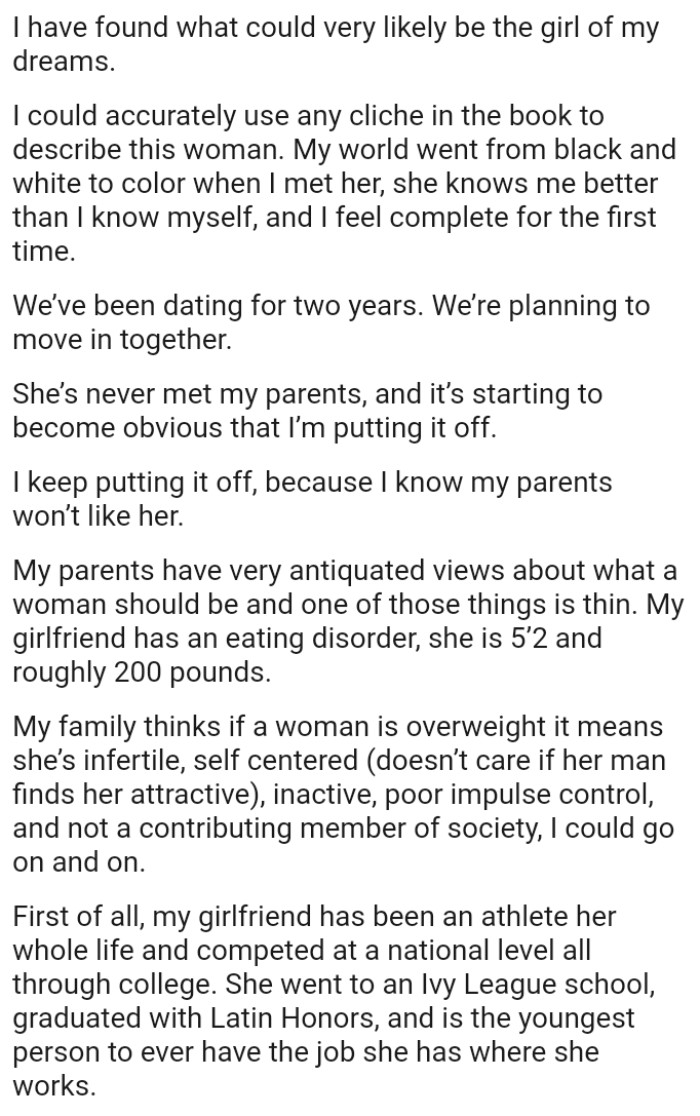 Confused Man Seeks Advice As His Choosy Parents Won't Like His