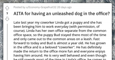 Redditor Seeks To Know If It Was A Bad Move To Leave An Unleashed Dog In The Office As He Barks At Strangers