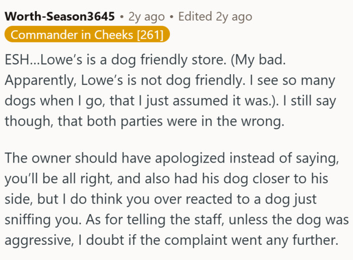 The owner should have apologized.