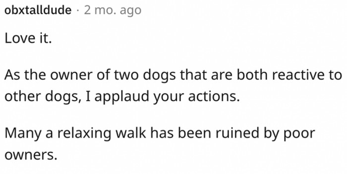 I certainly applaud your actions