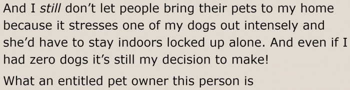 You can already smell the entitlement from those guests.