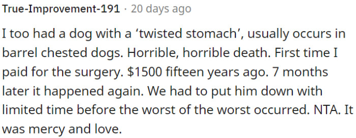 It was an act of mercy and love