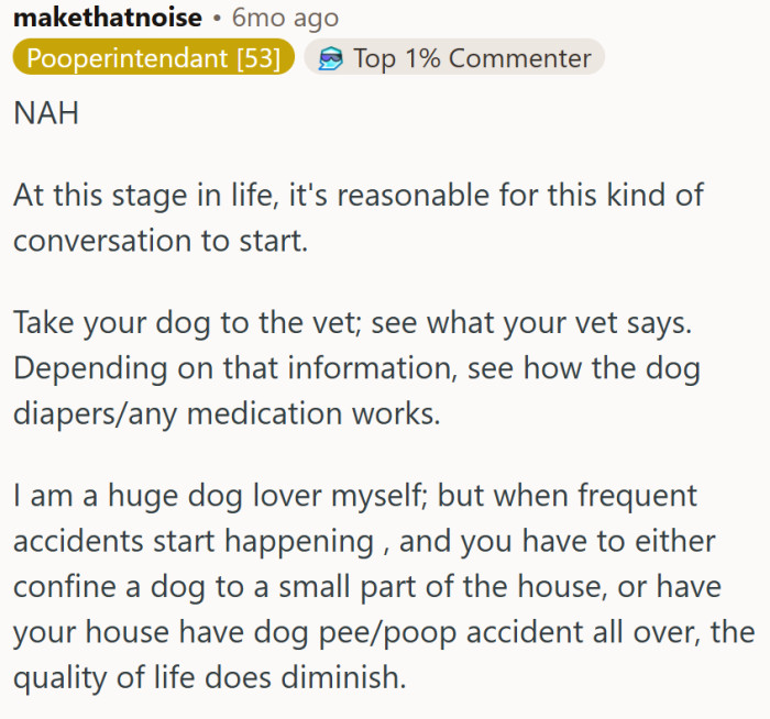 The quality of life is important