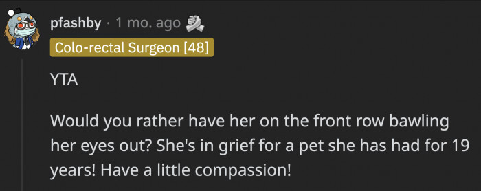 Redditors did not shy away from calling out OP's dismissal of his sister's grief