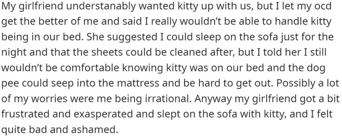 The dog was restless one night and looked at them, presumably because he wanted to come onto their bed