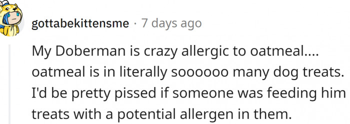 Some dogs are allergic to oatmeal