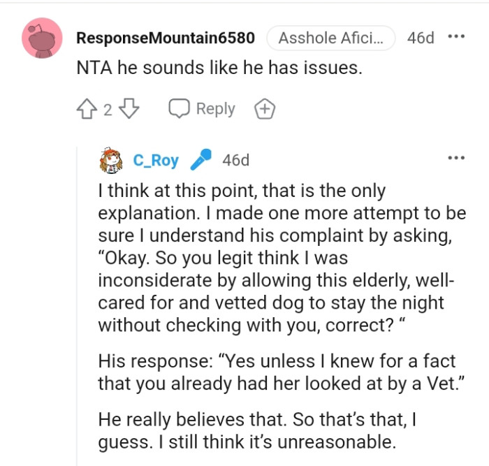 The renter sounds like he's got issues