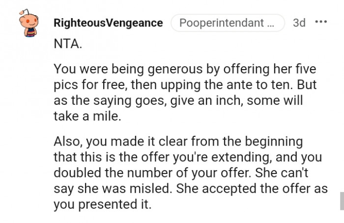 You made it clear from the beginning