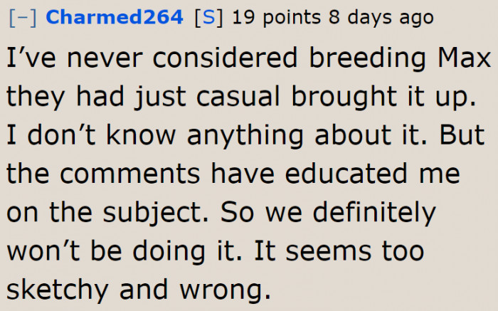 Thank goodness the OP listened!