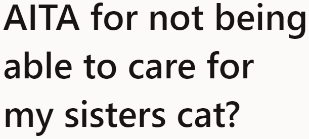 The OP can no longer care for her sisters' problematic cat. This is her question: