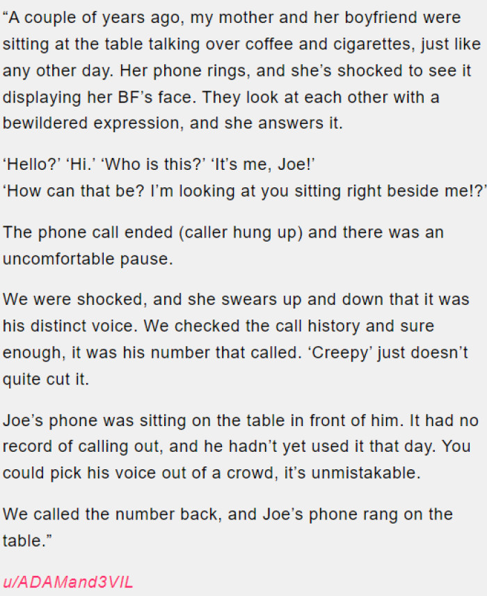 Unsettling phone call