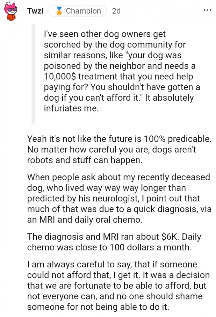 6. No one should shame someone for not being able to afford