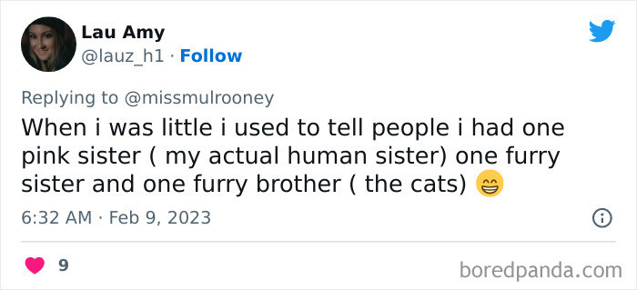 21. Pink sister, furry sister, and furry brother