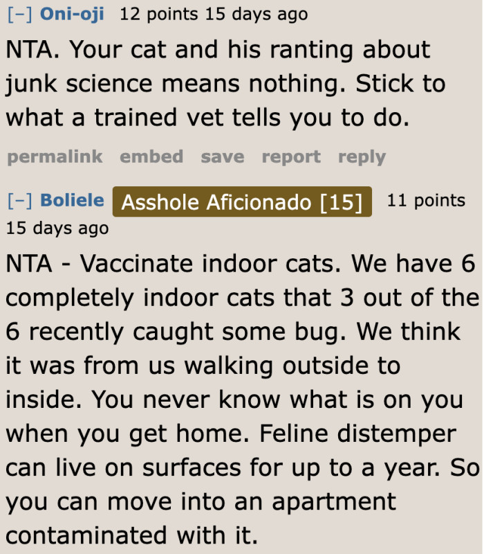 The OP doesn't have to listen to their friend. They need to listen to what the vet recommends.