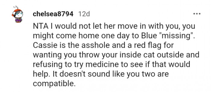 I would not let her move in with you