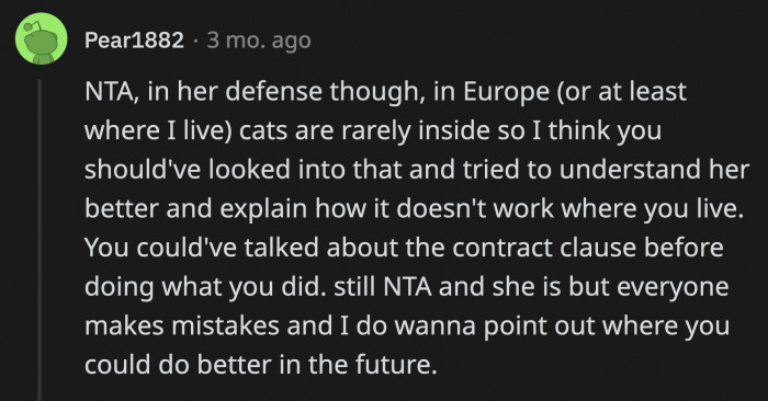 I got the impression that OP did talk to the roommate about why it was a bad idea to let the cat roam freely outside.