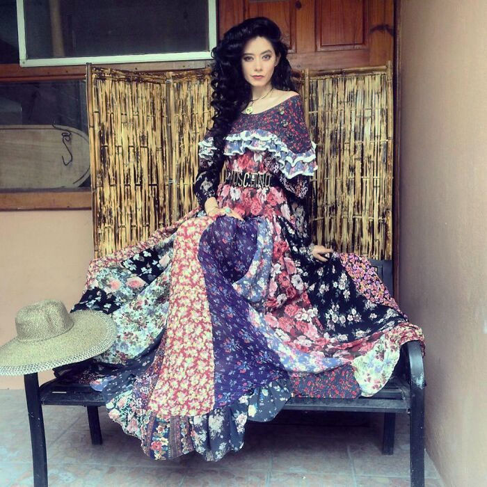 17. This Is My Cousin. She Made This Mesmerizing Dress Using 36 Recycled Clothes. She Has Made Hundreds Of Dresses As Cool As This One, Always From Recycled Clothes