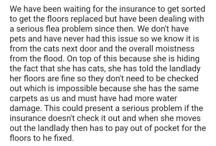 She is hiding the fact that she has cats