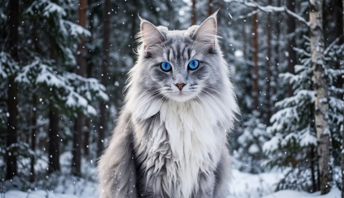 Can a white Maine Coon have blue eyes?