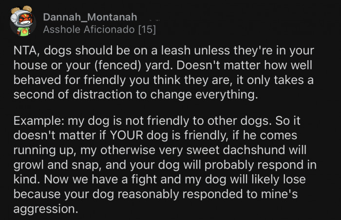 Even if your dog is friendly, it doesn't really matter.