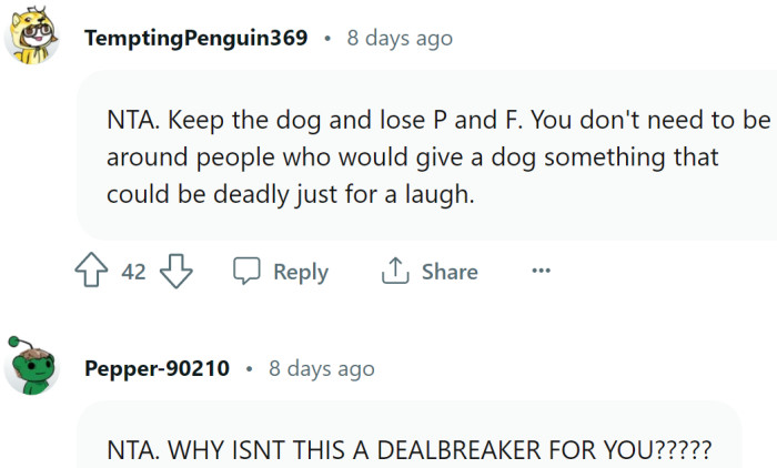 As always, Redditors propose the only solution to every problem ever posted on Reddit - breakup or divorce