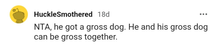 This Redditor believes the OP's husband has a gross dog