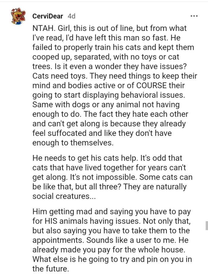 He needs to get his cats help