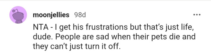 People are sad when their pets die