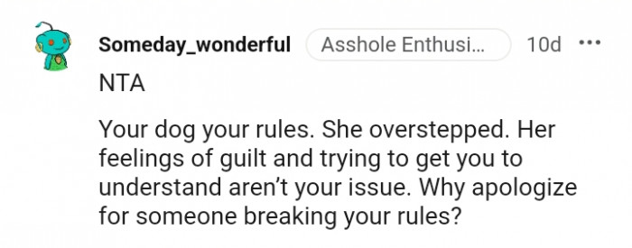 Why apologize for someone who broke your rules?