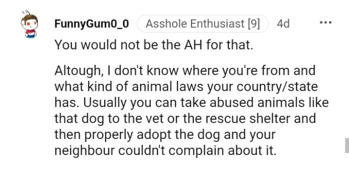 You can take such abused animals to the vet