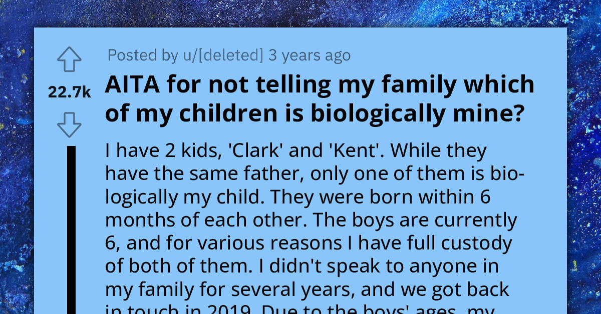 Mother Of Two Sons Faces Pressure From Family To Disclose Which Son Is