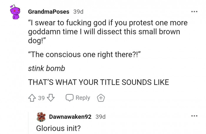 This Redditor seems to be focused on the title