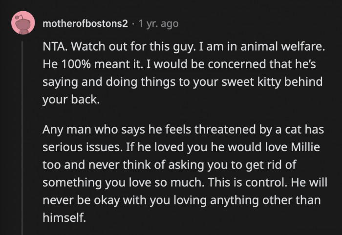 What else does he say or do to Millie when OP is not around?