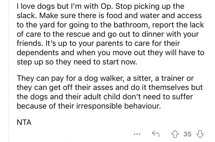 The parents can pay someone to take over those responsibilities.