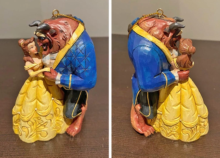 7. With Christmas approaching, it's time to consider tree decorations. If you're a Disney fan, this Beauty and the Beast Christmas tree ornament is worth a look. Handmade from resin and hand-painted, it adds extra charm to your holiday decor.