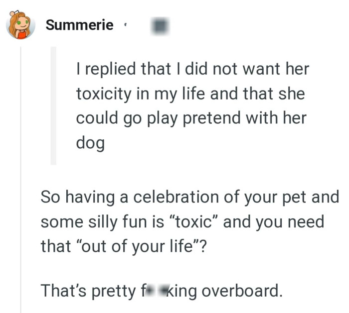 The OP went overboard with his comment