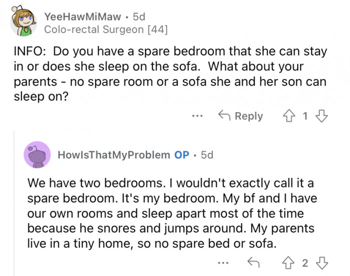 What about a spare room or sofa?
