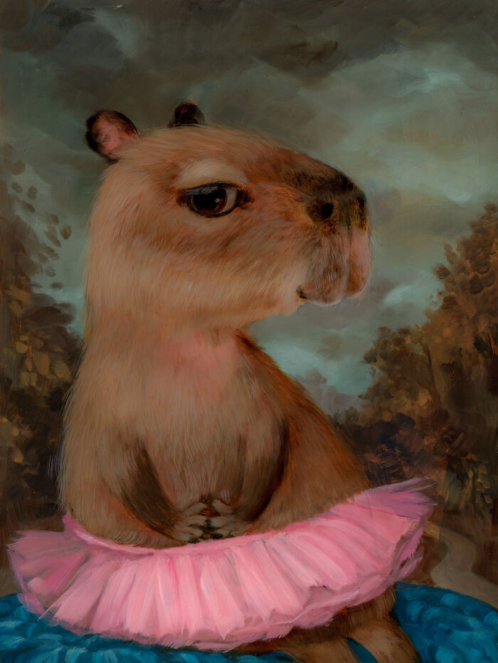 William the quirky pet, styled with Pom Pom Chanel charm.