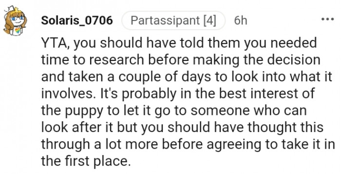 2. It's Probably in the Best Interest of the Pup