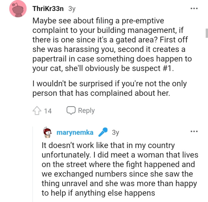 She was the first to harass the OP