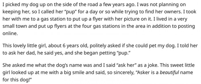 I “accidentally” named my dog - a short reminder to choose names wisely.