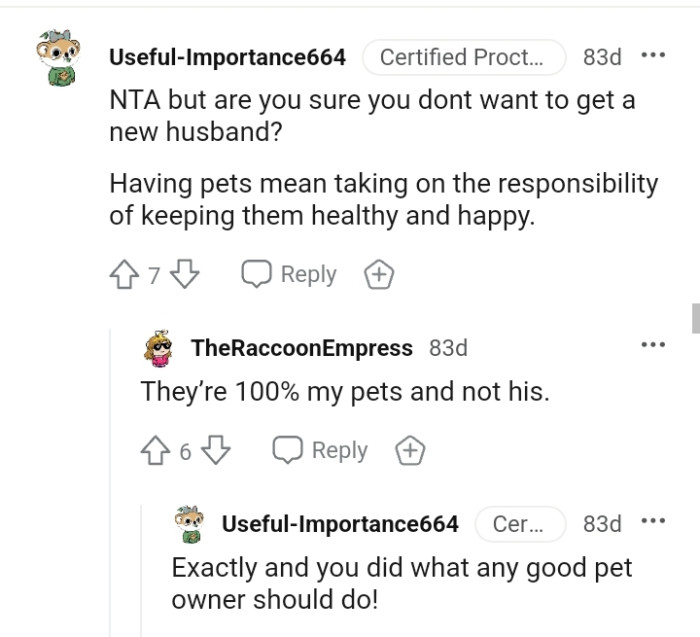 Having pets means taking on new responsibility